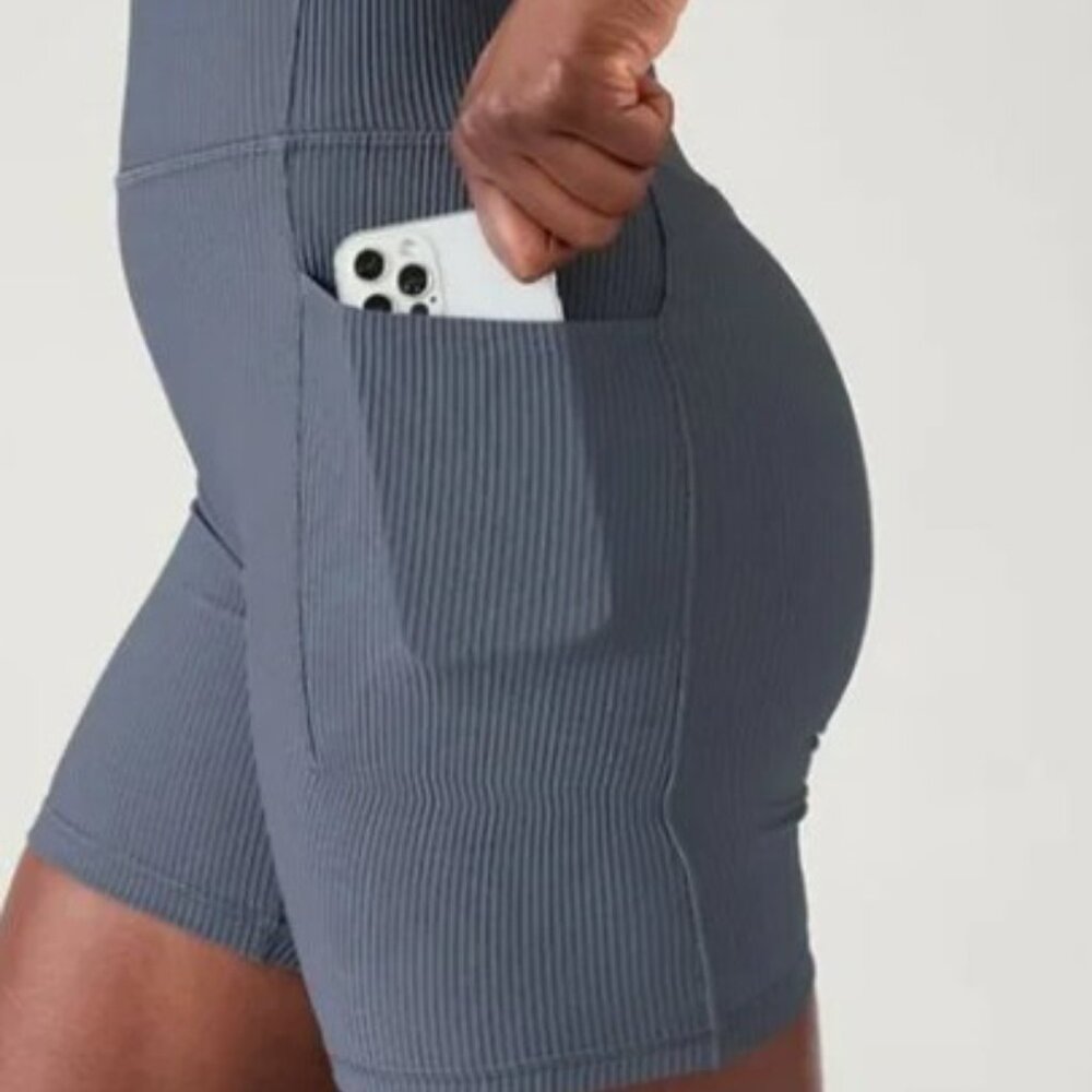 Athleta NWT Salutation Ribbed Bike Suit - Picture 3 of 4